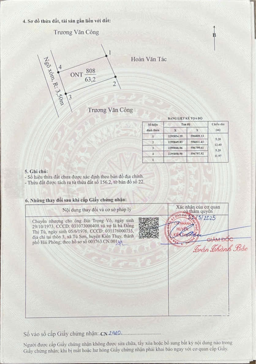 63.2m² 2 mặt đường nhựa Tân Linh – Minh Tân  Vị trí trung tâm Kiến Thụy, hàng hiếm  ZALO 0567 222 15976178