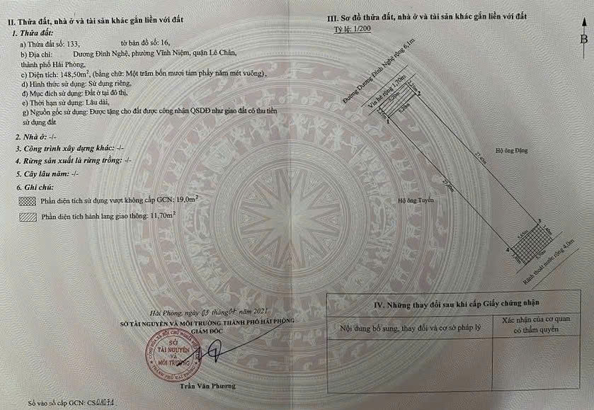 Bán đất mặt đường Dương Đình Nghệ - Thiên Lôi, 148m, ngang 5.2 - Giá 65 tr/m 15976410