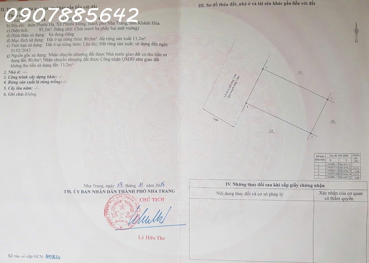 Bán đất ở xã phước đồng nha trang khánh hoà 15976451