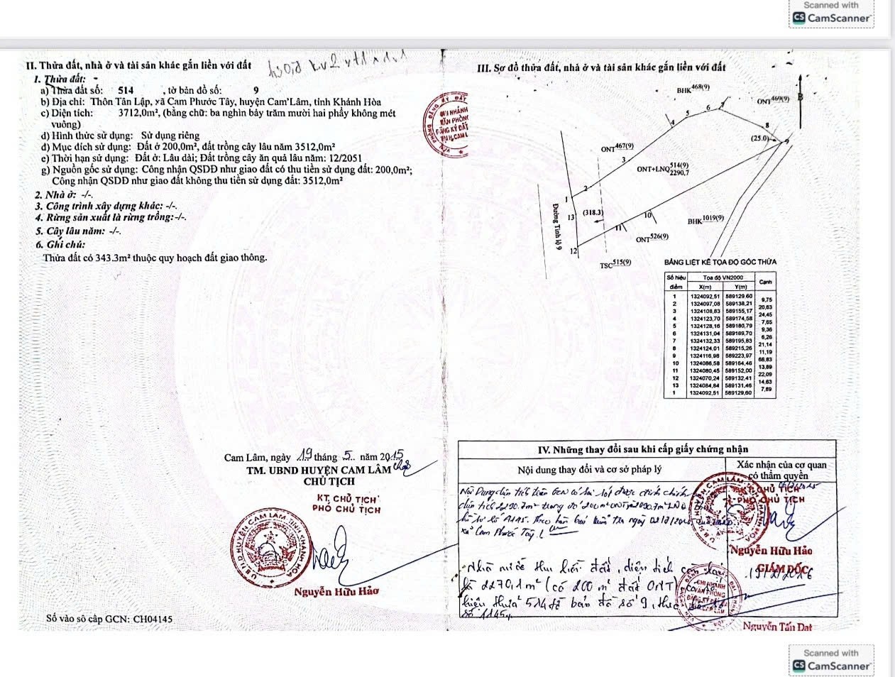 ĐẦU TƯ SINH LỜI - Bán Đất Mặt Tiền Đường Tỉnh Lộ 9, Cam Phước Tây, Cam Lâm, Khánh Hoà 15976600
