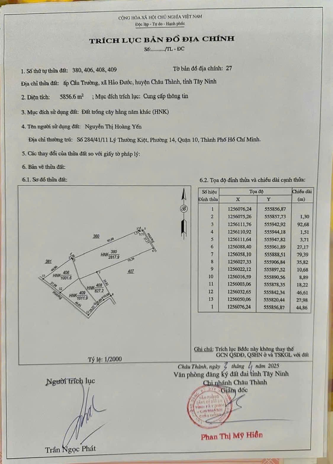 ĐẤT ĐẸP – GIÁ TỐT  – CHÍNH CHỦ CẦN BÁN Tại Đường Liên Xã, Xã Hảo Đước, Châu Thành, Tây Ninh 15976782