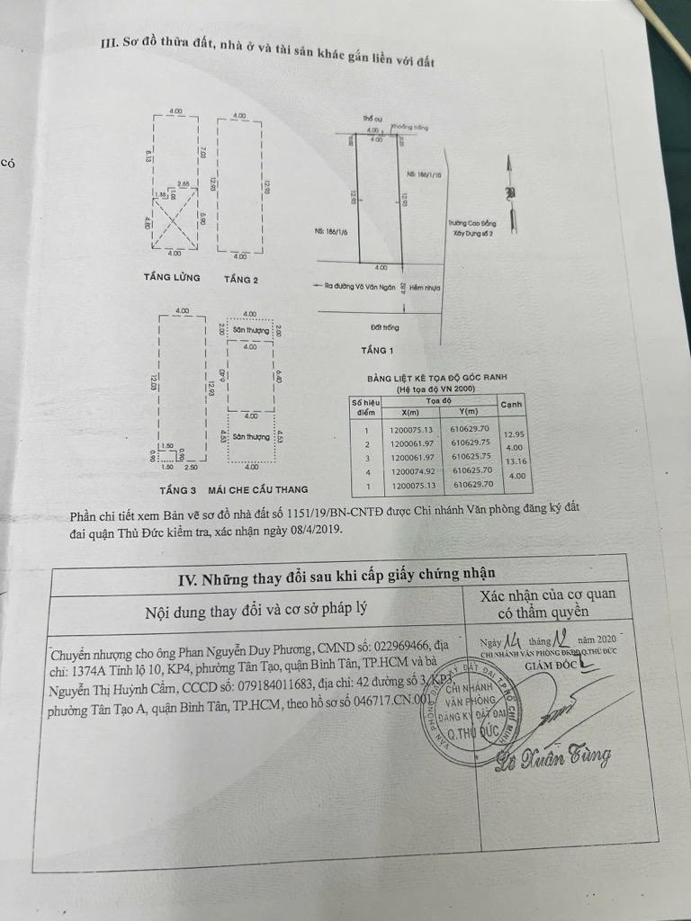 Nhà Võ Văn Ngân – Bình Thọ, TP Thủ Đức – 52m² – 4 Lầu – CHDV 7 Phòng – 10 Tỷ 15976858