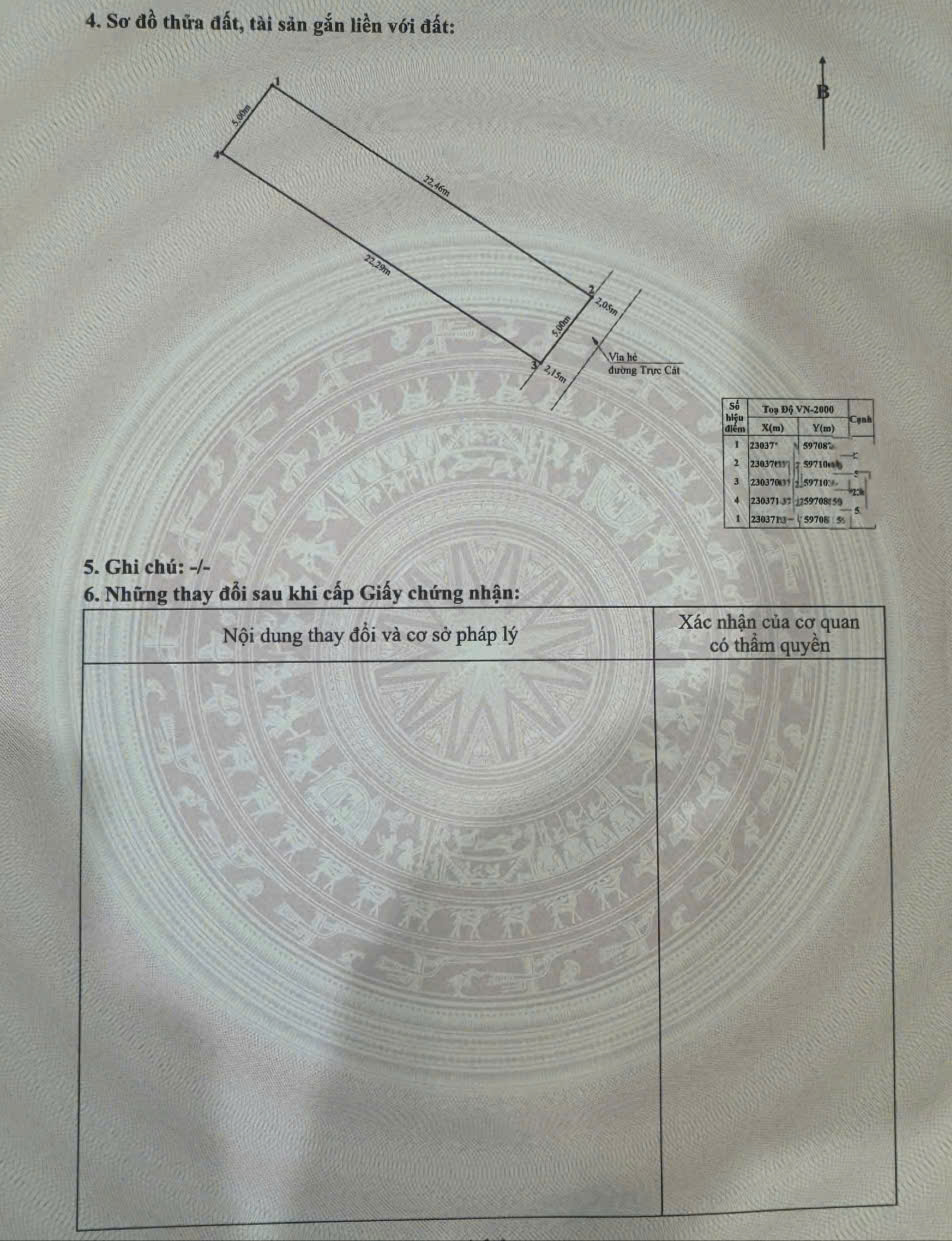 Bán đất mặt đường Trực Cát - Thiên Lôi, 112m - mặt tiền 5m - vị trí đẹp - Giá 9.5 tỉ 15976876