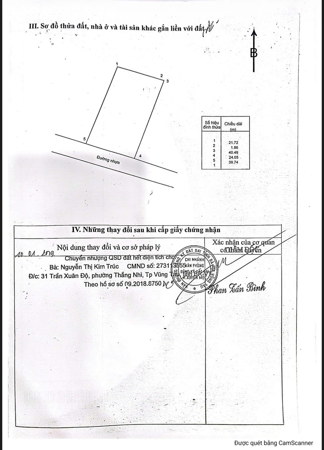 Siêu phẩm - Đất mặt tiền đường nhựa Xã Hòa Hưng, Xuyên Mộc, BRVT, DT 949m2, giá 3,1 tỷ 15977048