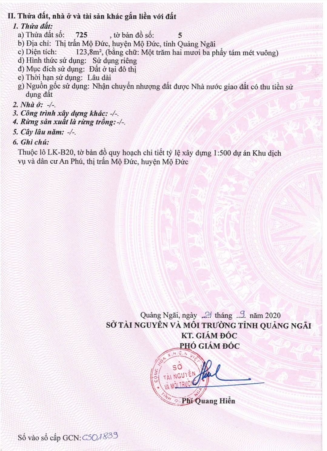 ĐẤT ĐẸP- GIÁ TỐT CẦN BÁN NHANH ĐẤT mặt tiền đường Nguyễn Nghiêm rộng nhất thị trấn Mộ Đức KDC An Phú 15977266