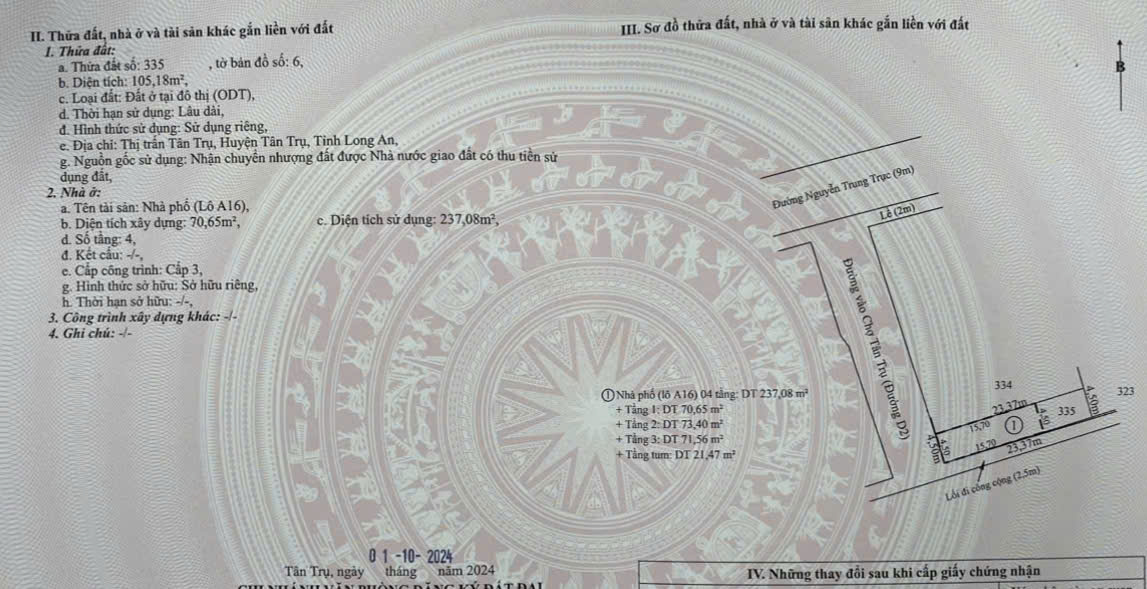 Bán nhà phố mặt tiền trung tâm chợ xã Tân Trụ giá chỉ 4 tỷ 15977403