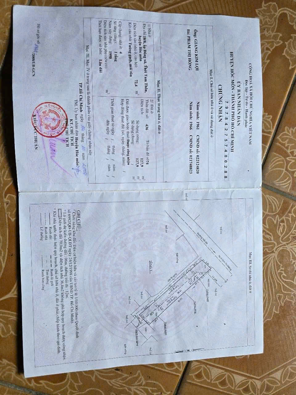 Bán nhà (5x26) Góc 2 Mặt Tiền Đường Ấp Đông 5, Thới Tam Thôn, Hóc Môn (Giáp Q12) 15977653