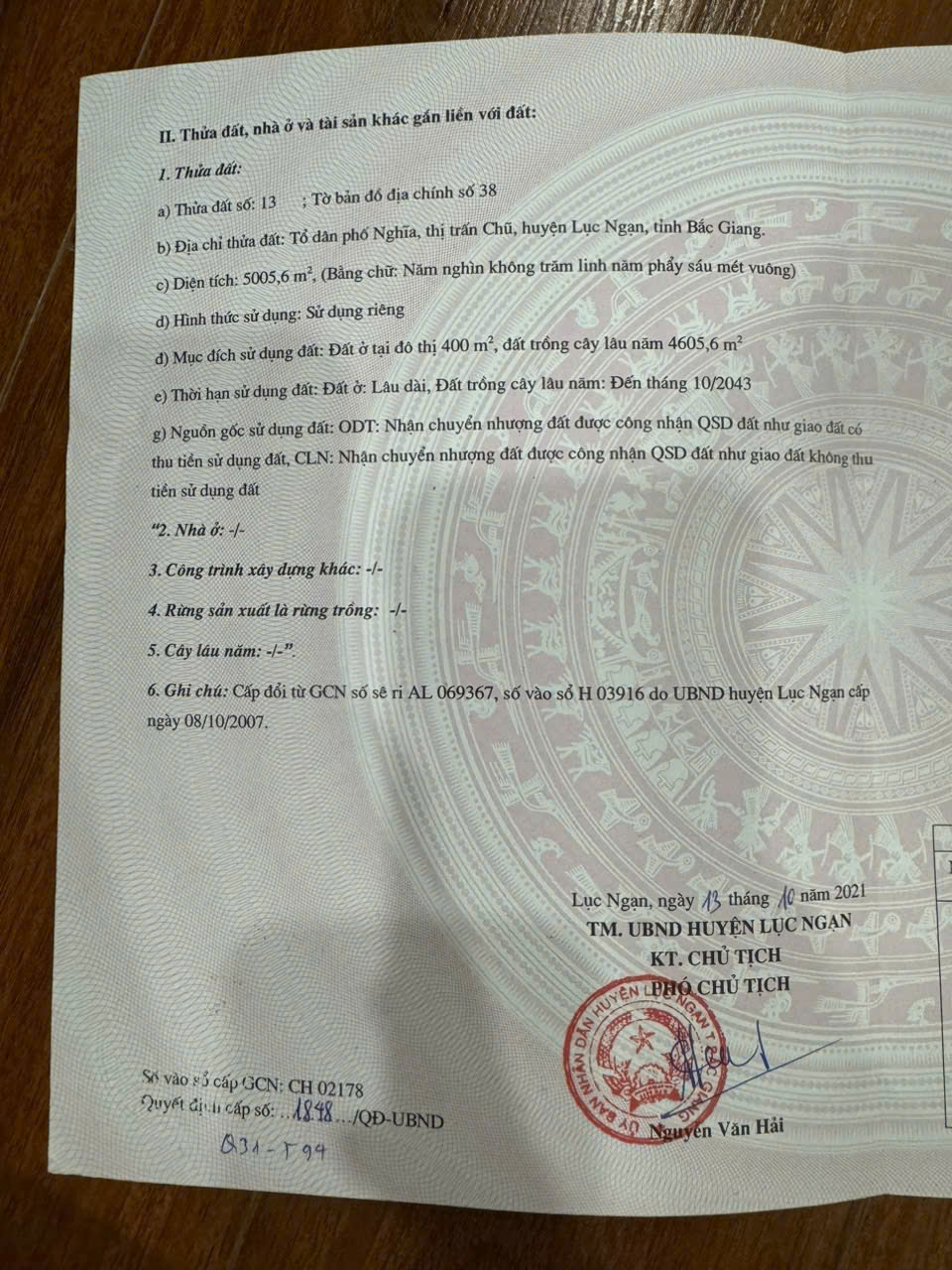 BÁN ĐẤT 2 MẶT TIỀN TRUNG TÂM – THỊ TRẤN CHŨ, LỤC NGẠN – DIỆN TÍCH LỚN 5.005,6m² 15978167