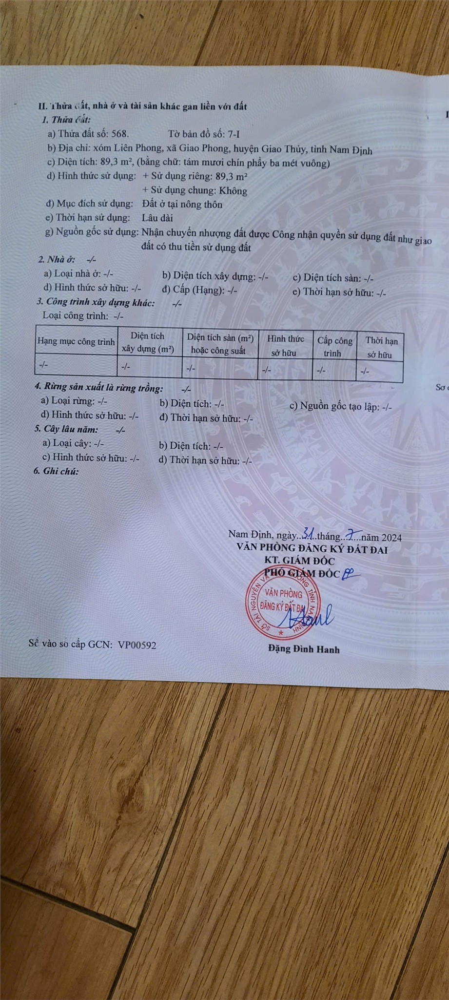 ĐẤT ĐẸP – GIÁ TỐT  – CHÍNH CHỦ CẦN BÁN NHANH LÔ ĐẤT TIỀM NĂNG tại huyện Giao Thủy, tỉnh Nam Định 15978289