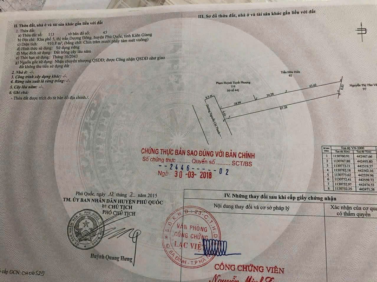 HOT BÁN NHANH LÔ ĐẤT TIỀM NĂNG full thổ cư tại KP5, Đ.Nguyễn Chí Thanh, Đặc Khu Phú Quốc, An Giang 15978290