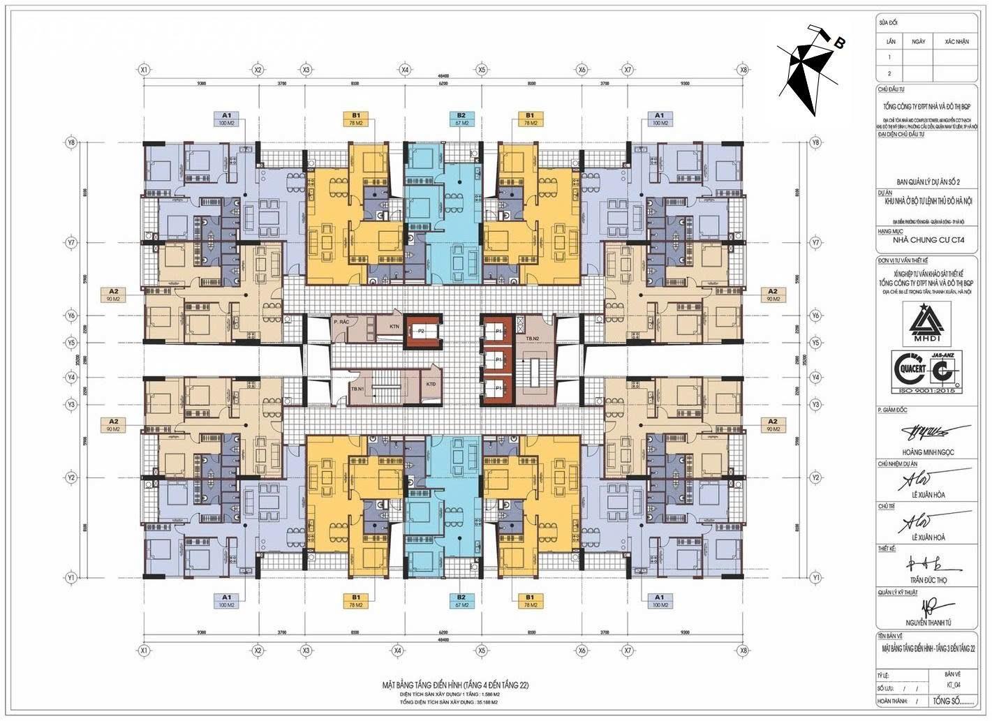 Bán CC CT4 Yên Nghĩa, giá tốt, 90m2, 3PN, 2WC, hướng Nam 15978360