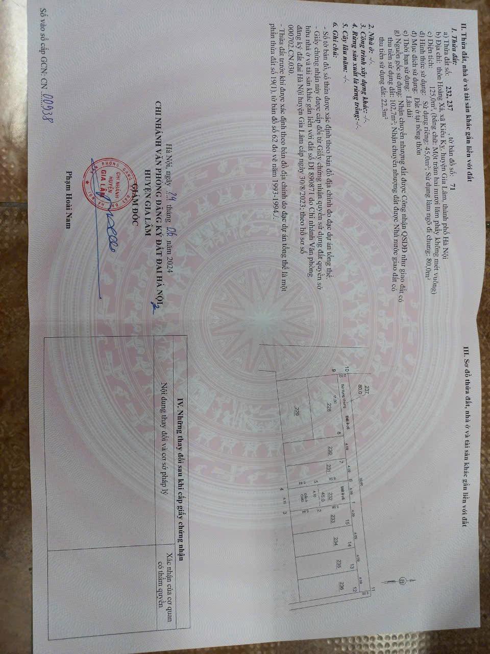 CHÍNH CHỦ CẦN BÁN 45 m2 KIÊU KỴ - GIA LÂM, GIÁ NHỈNH 3 TỶ, LH 0985865658 15978525