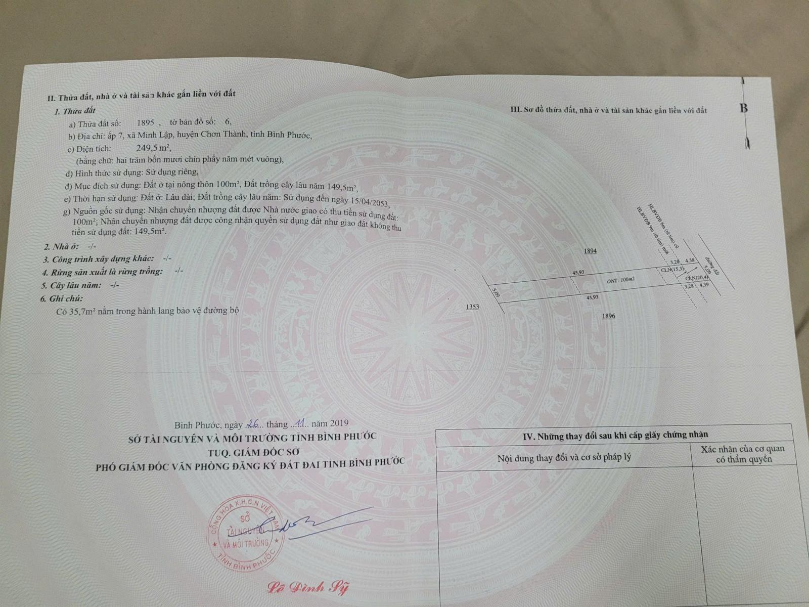 Bán đất Xã Nha Bích mới 600tr/nền bao sổ (Có lẻ hoặc cặp liền kề). 15978578