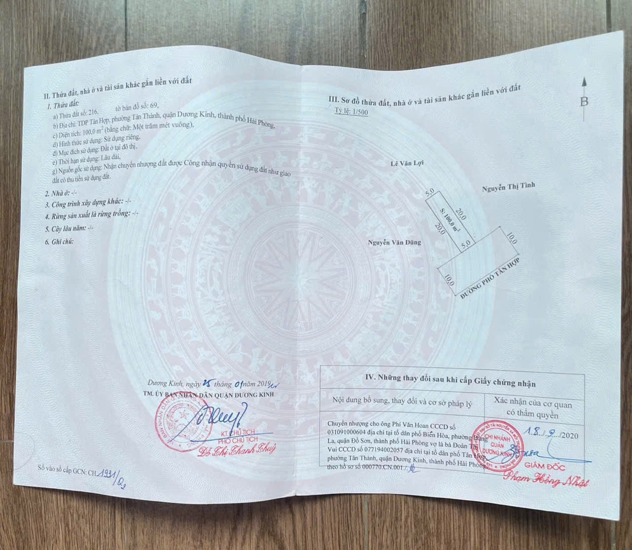 Đất mặt đường trục 10m Tân Hợp – Tân Thành – Dương Kinh  100m2 ngang 5m vuông đẹp  giá hiếm khu vực 15978588