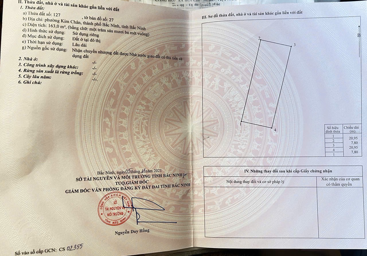 Bán đất sổ đỏ chính chủ khu Đạo Chân – phường Kim Chân – TP Bắc Ninh 15978632