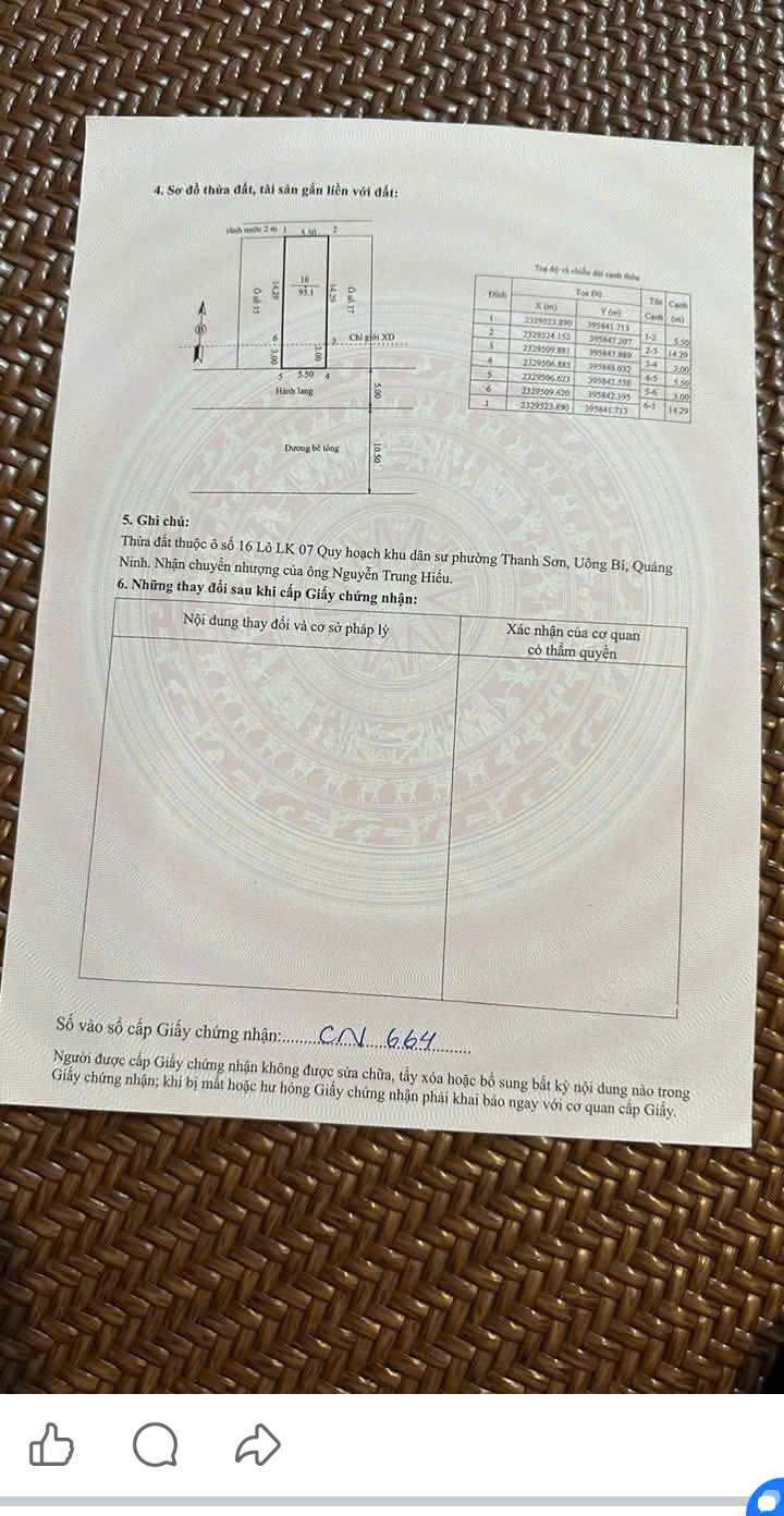 Bán Nhanh Lô Đất  Khu 10 Thanh Sơn, P.UÔNG Bí - Quảng Ninh. 15978671