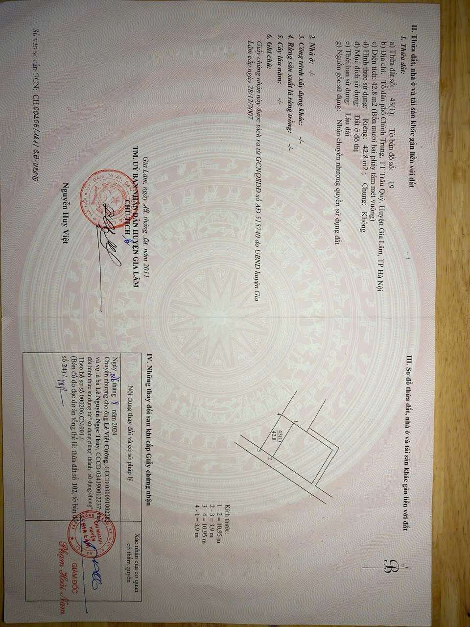 CHÍNH CHỦ CẦN BÁN 40 M2 TRÂU QUỲ - GIA LÂM, GIÁ NHỈNH 6.X TỶ, LIÊN HỆ 0985865658 15978772