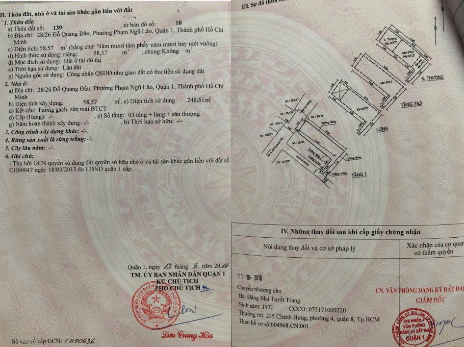 CHÍNH CHỦ CẦN BÁN NHÀ TẠI QUẬN 1 - TP HỒ CHÍ MINH 15978840