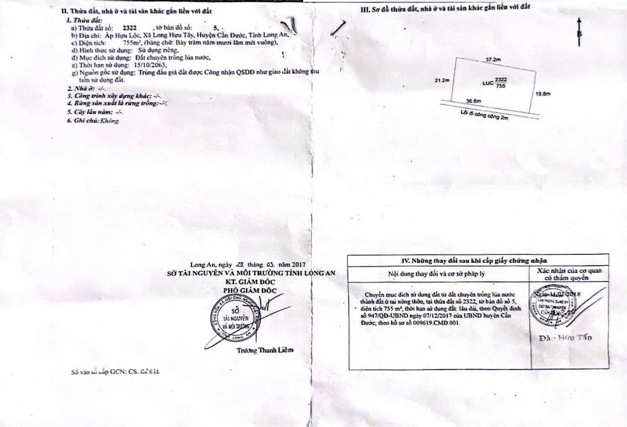 CẦN BÁN 755M2 ĐẤT THỔ CƯ HẺM XE HƠI NH THẨM ĐỊNH 3ty5 15978897