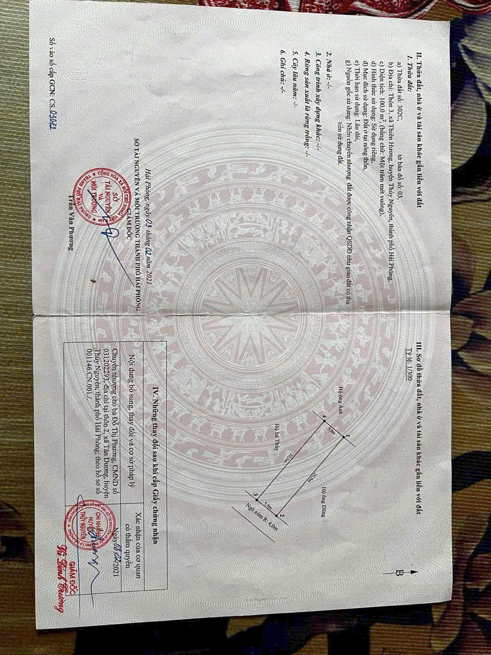 BÁN ĐẤT TUYẾN 2 ĐƯỜNG 203 – THIÊN HƯƠNG – THỦY NGUYÊN – DIỆN TÍCH 100M² – GIÁ 2,35 TỶ 15979079