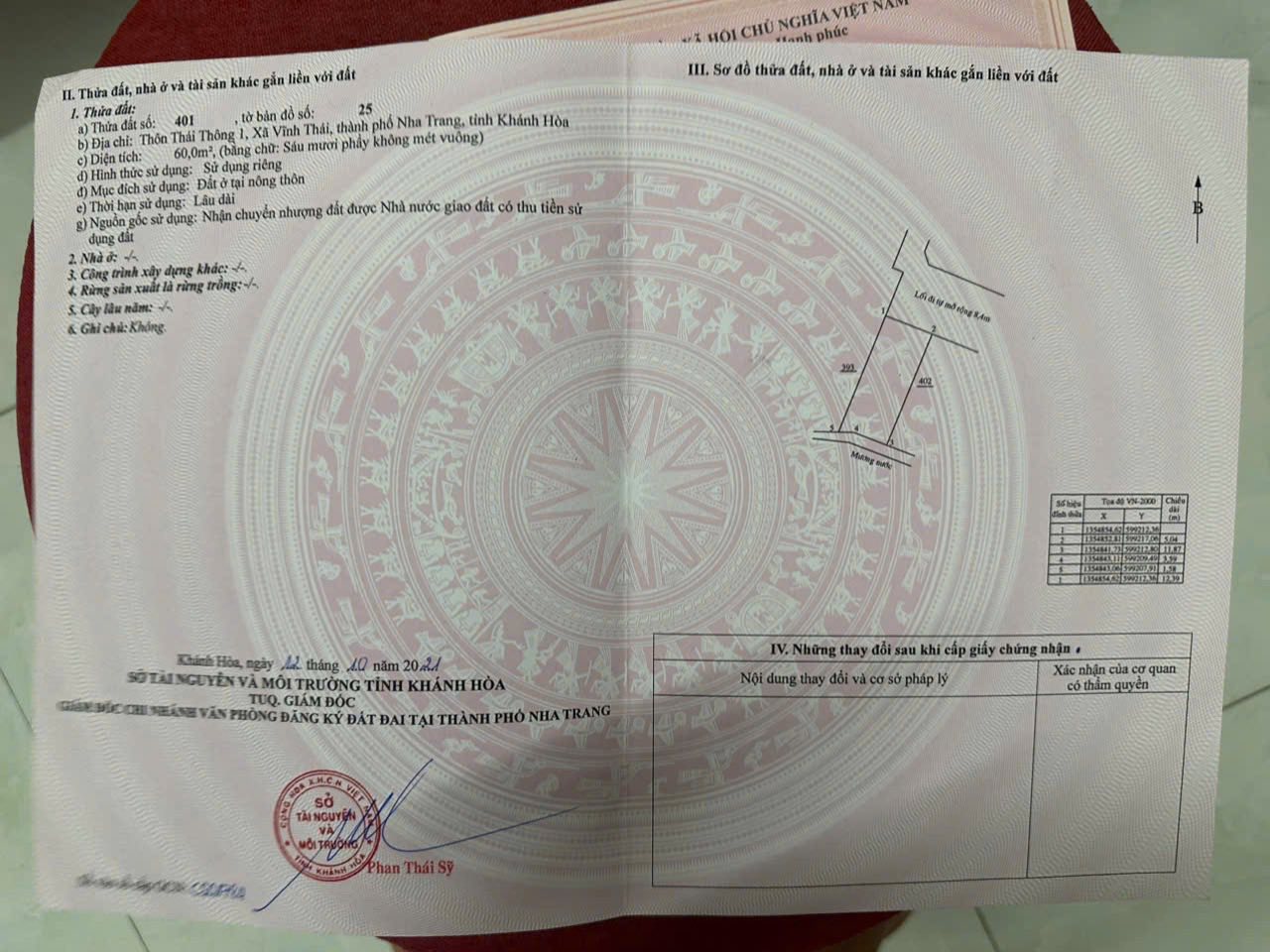 Chủ cần bán lô đất phường Nam nha trang , thuộc xã vĩnh thái củ 15979219