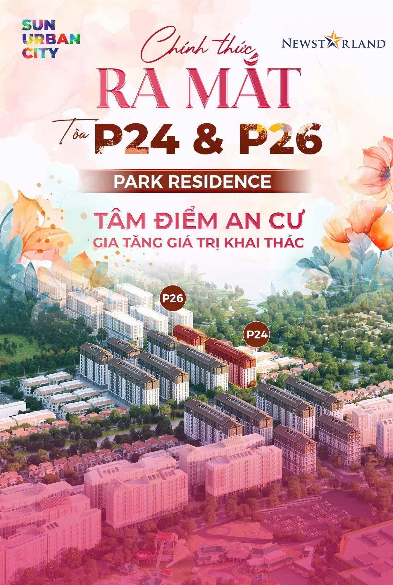 CHÍNH THỨC MỞ BÁN TOÀ P24 & P26 – PARK RESIDENCE  SUN URBAN CITY 15979333