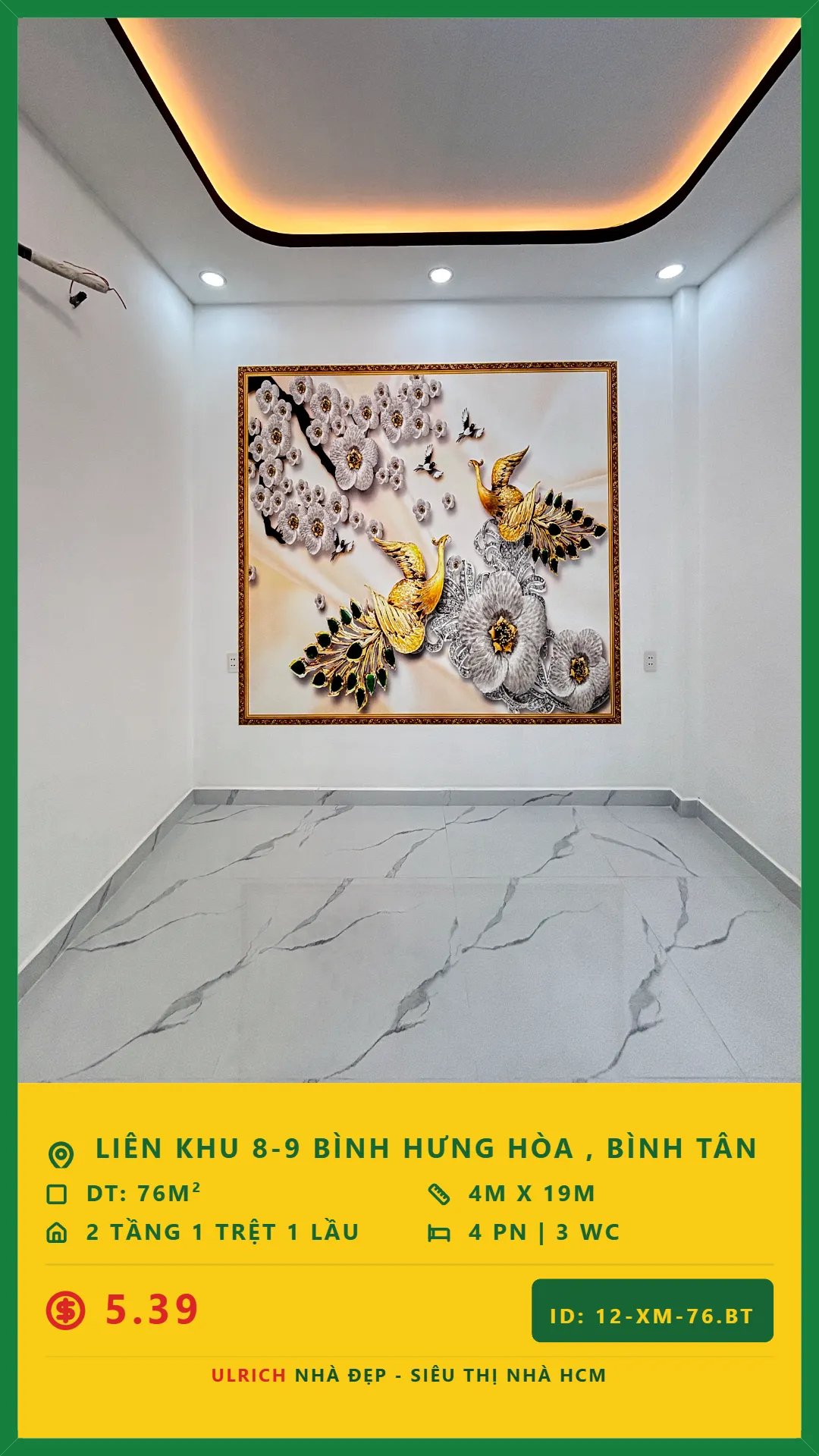 Nhà mới đẹp Liên Khu 8-9,Bình Tân , 76m², 4 phòng ngủ, hẻm 4m, giá 5.39 tỷ 15979600