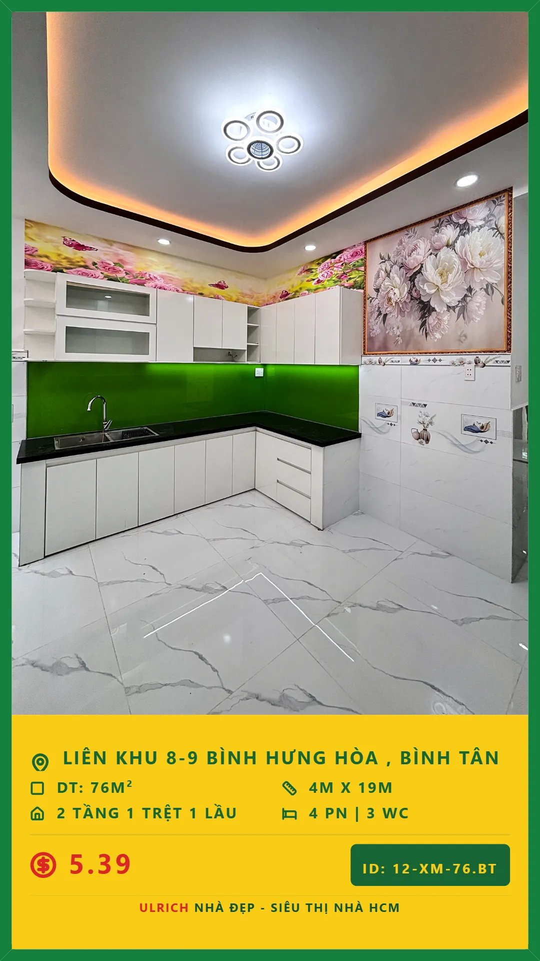 Nhà mới đẹp Liên Khu 8-9,Bình Tân , 76m², 4 phòng ngủ, hẻm 4m, giá 5.39 tỷ 15979600