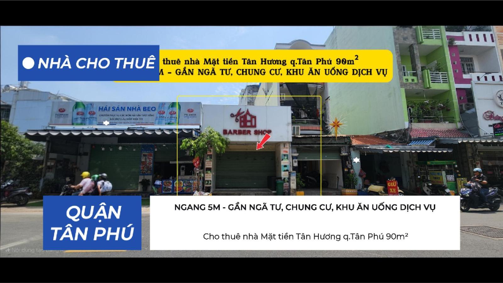 Cho thuê nhà Mặt tiền Tân Hương q.Tân Phú 90m², 16Triệu - KHU DỊCH VỤ SẦM UẤT 15979705