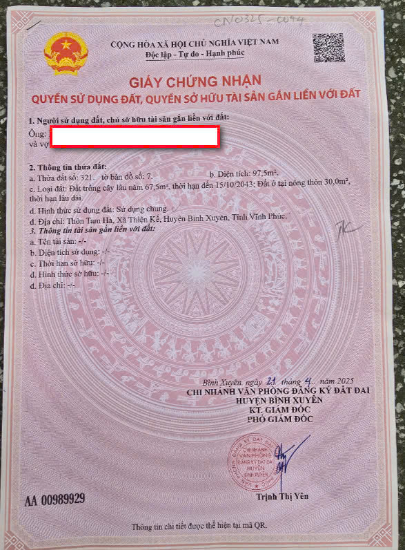 ĐẤT ĐẸP – GIÁ TỐT  – CHÍNH CHỦ CẦN BÁN Lô Đất Tại Thiện Kế, Bình Xuyên, Vĩnh Phúc 15979777