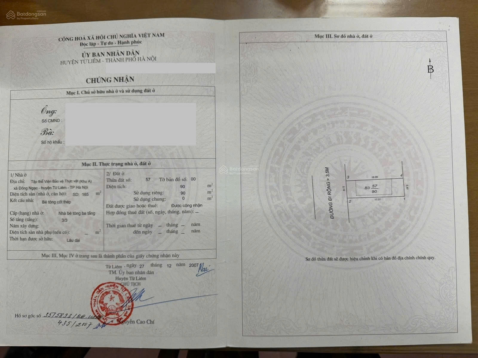 Chính chủ bán gấp nhà riêng 90m2 đường Lê Văn Hiến - Sổ hồng pháp lý chuẩn - Gần các trường đại học 15980108