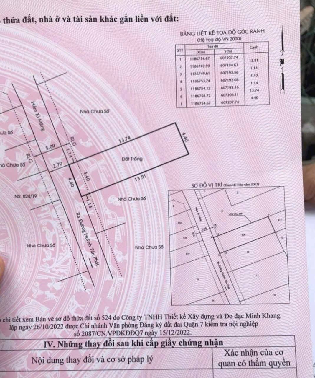 ĐẤT ĐẸP LÔ NHÌ HUỲNH TẤN PHÁT - NGAY NGÃ TƯ PHÚ THUẬN, QUẬN 7 - GIÁ 5 TỶ (TL) 15980209