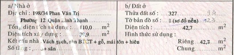Nhà 3 tầng 3.9x13m 3PN 3WC 198/34 Phan Văn Trị 5.4 tỷ 15980488