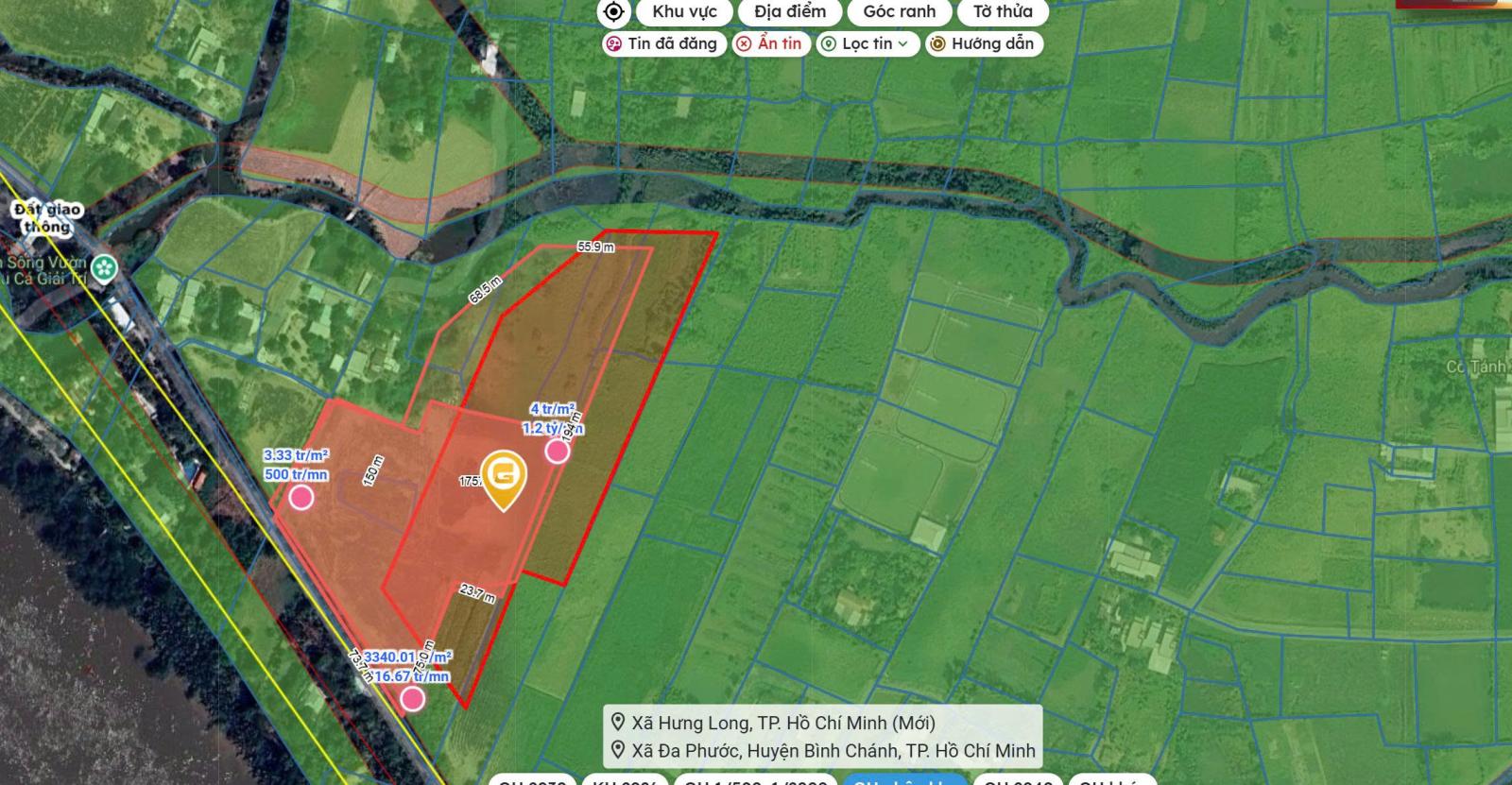 Đất Mặt Tiền - Hưng Long, Đa Phước, Bình Chánh 15000m² Chỉ  70 Tỷ, 15980926