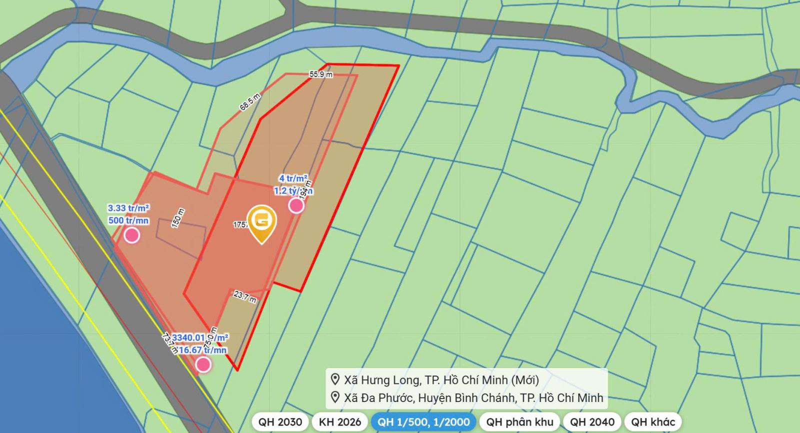 Đất Mặt Tiền - Hưng Long, Đa Phước, Bình Chánh 15000m² Chỉ  70 Tỷ, 15980926