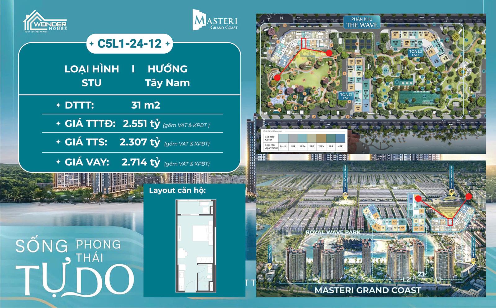 Căn Studio View Nội Khu – Giá Tốt Tại Masteri Grand Coast 15980973