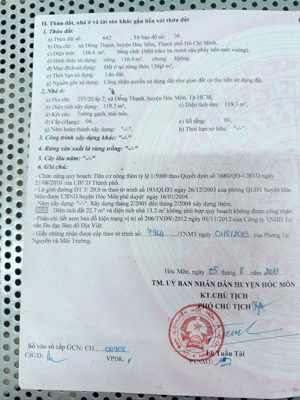 NHÀ (5x28) MẶT TIỀN ĐÔNG THẠNH 3 – NGAY UBND XÃ – CHỈ 6,6 TỶ GẦN CHỢ ĐT 15981127