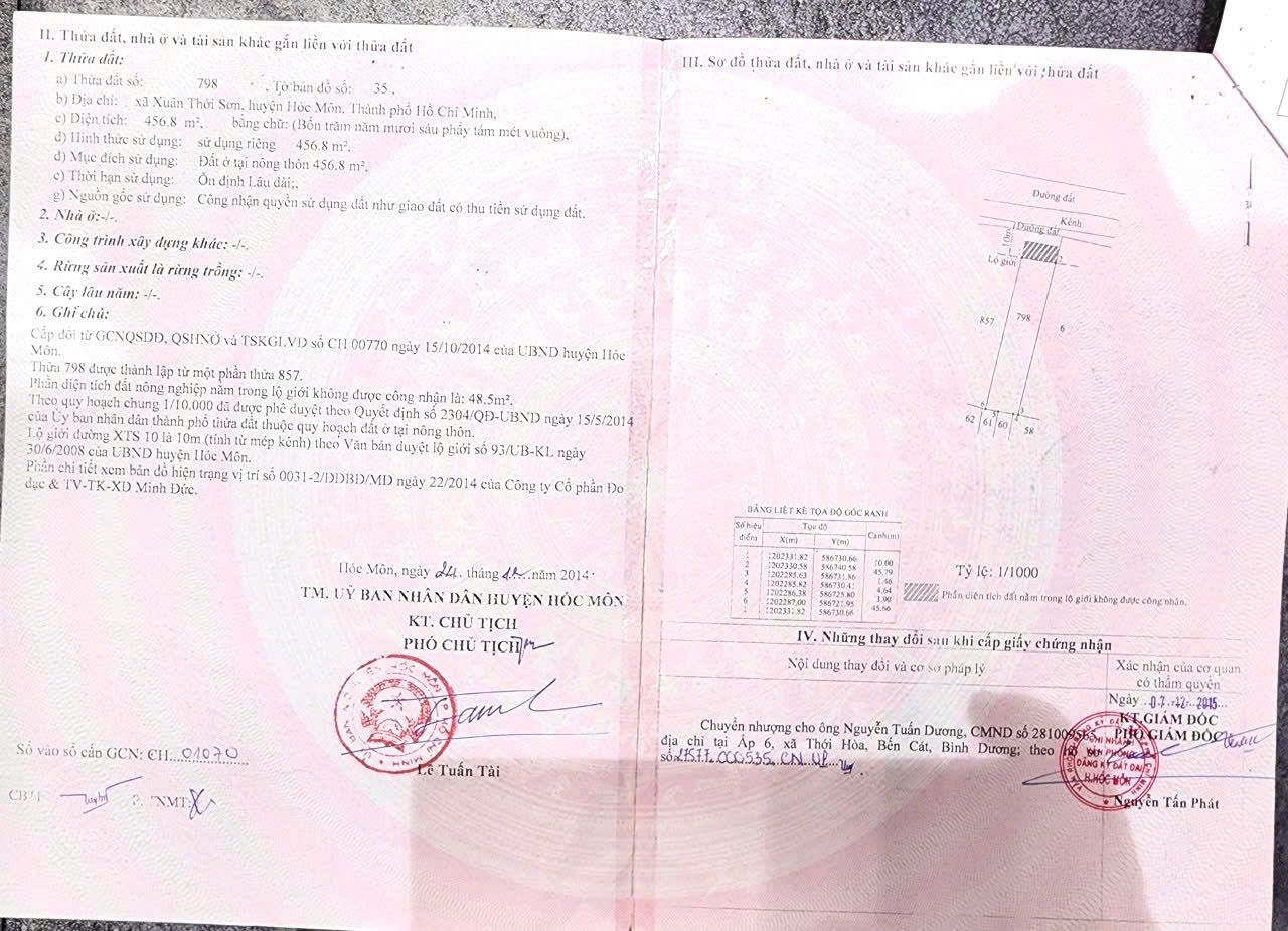 ĐẤT ĐẸP (9x45) MT KÊNH 1/ NGUYỄN VĂN BỨA, XUÂN THỚI SƠN – FULL THỔ CƯ 15981442