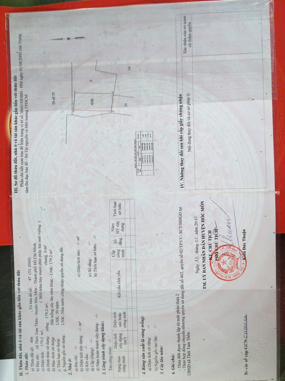 ĐẤT ĐẸP CẦN BÁN XÃ THỚI TAM THÔN HÓC MÔN CHỈ 4 TỶ 550 TRIỆU 15981654