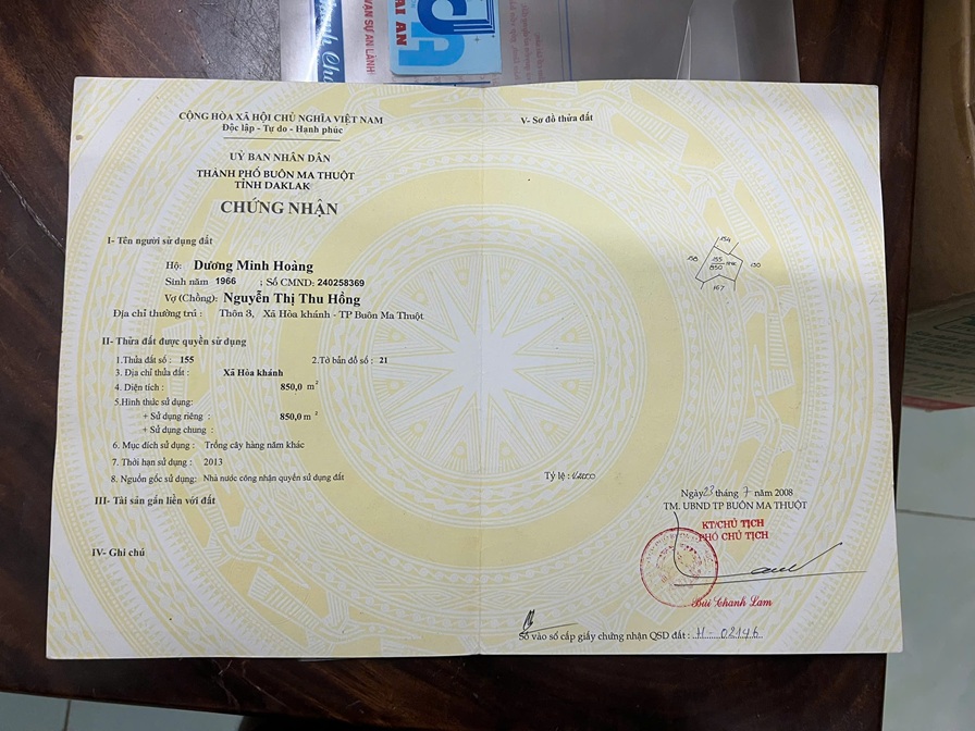 Đất Đẹp - Giá Tốt Chính Chủ  Bán Xã Hoà Khánh Tp Buôn Ma Thuột Đăk Lak 15981745