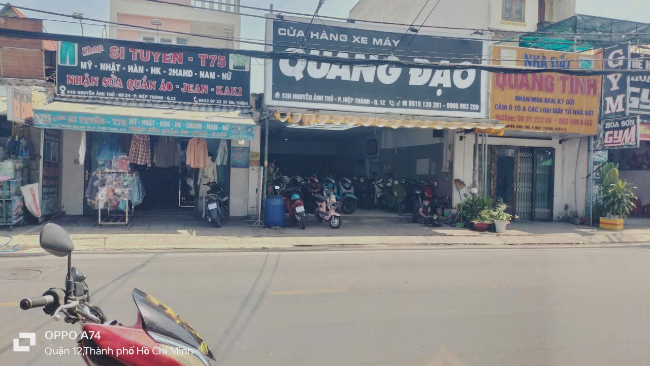 MẶT TIỀN NGUYỄN ẢNH THỦ, TRUNG MỸ TÂY – CHỈ 12,5 TỶ – DÒNG TIỀN 25TR/TH 15982515