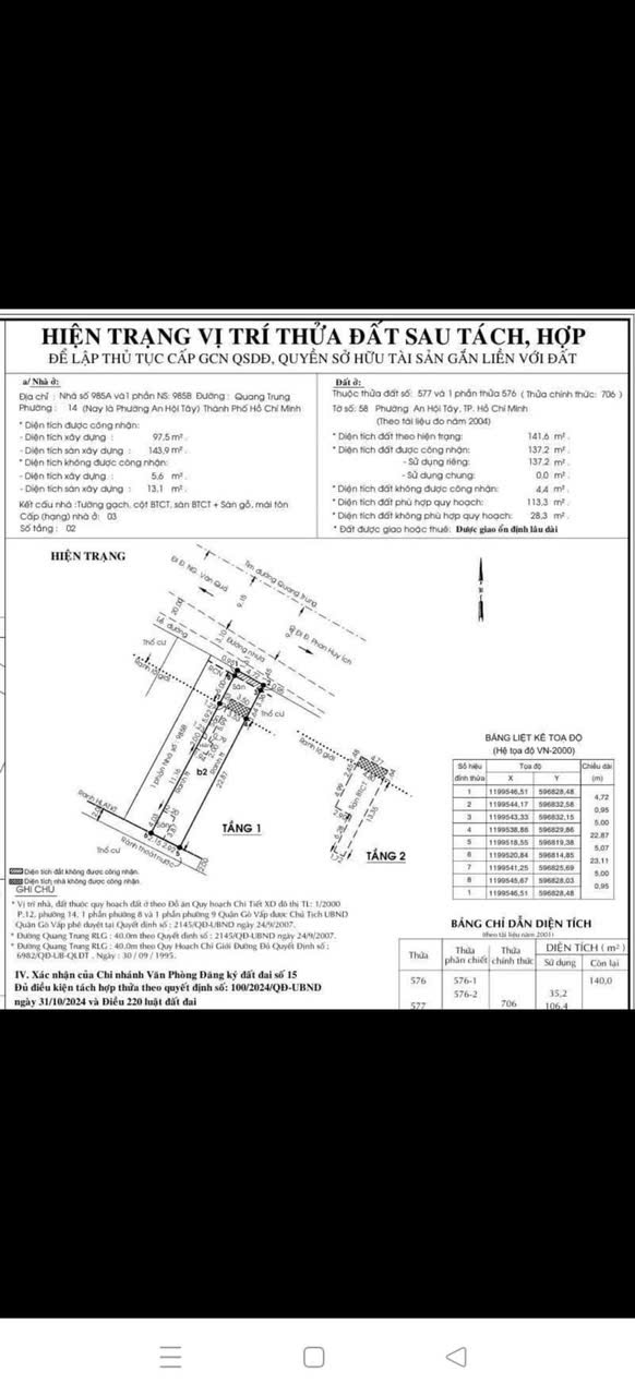 2 LÔ MẶT TIỀN ĐƯỜNG QUANG TRUNG – NGANG GẦN 10M – XÂY CAO ỐC/KS CỰC ĐẸP 15982653