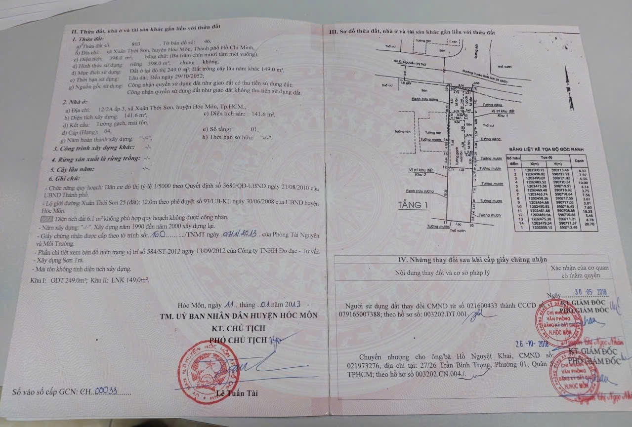 KHO XƯỞNG XUÂN THỚI SƠN – GẦN NGUYỄN THỊ THỬ – XE TẢI VÀO TẬN NƠI – CHỈ 13 TỶ 15982772