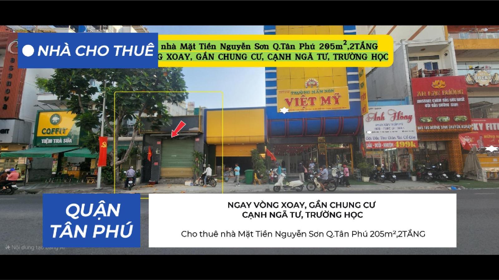 Cho thuê nhà Mặt Tiền Nguyễn Sơn Q.Tân Phú 205m²,2TẦNG - GẦN NGÃ TƯ, CHUNG CƯ 15982788