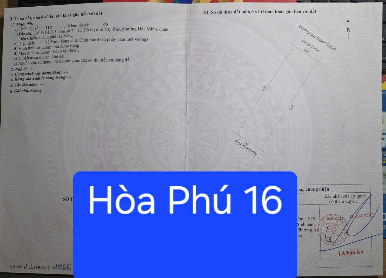 🔴Bán đất đẹp mặt tiền đường Hoà Phú 16 (Gò Nãy 4 cũ), vị trí sát Tô Hiệu 15982811