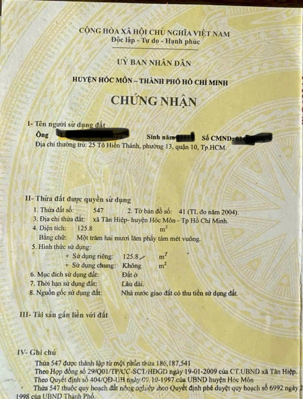 ĐẤT ĐẸP – GIÁ TỐT  – CHÍNH CHỦ CẦN BÁN NHANH LÔ ĐẤT TIỀM NĂNG TẠI huyện Hóc Môn, TPHCM 15982948