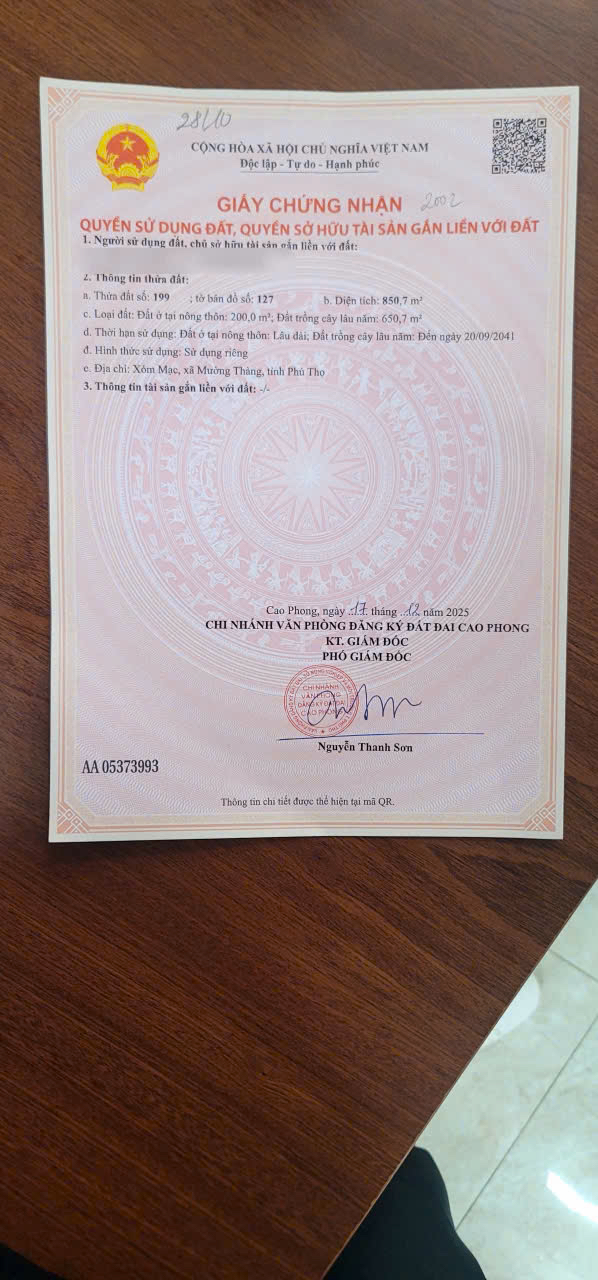 TÔI CHÍNH CHỦ BÁN LỖ LÔ ĐẤT TẠI CAO PHONG, HÒA BÌNH. 15983129