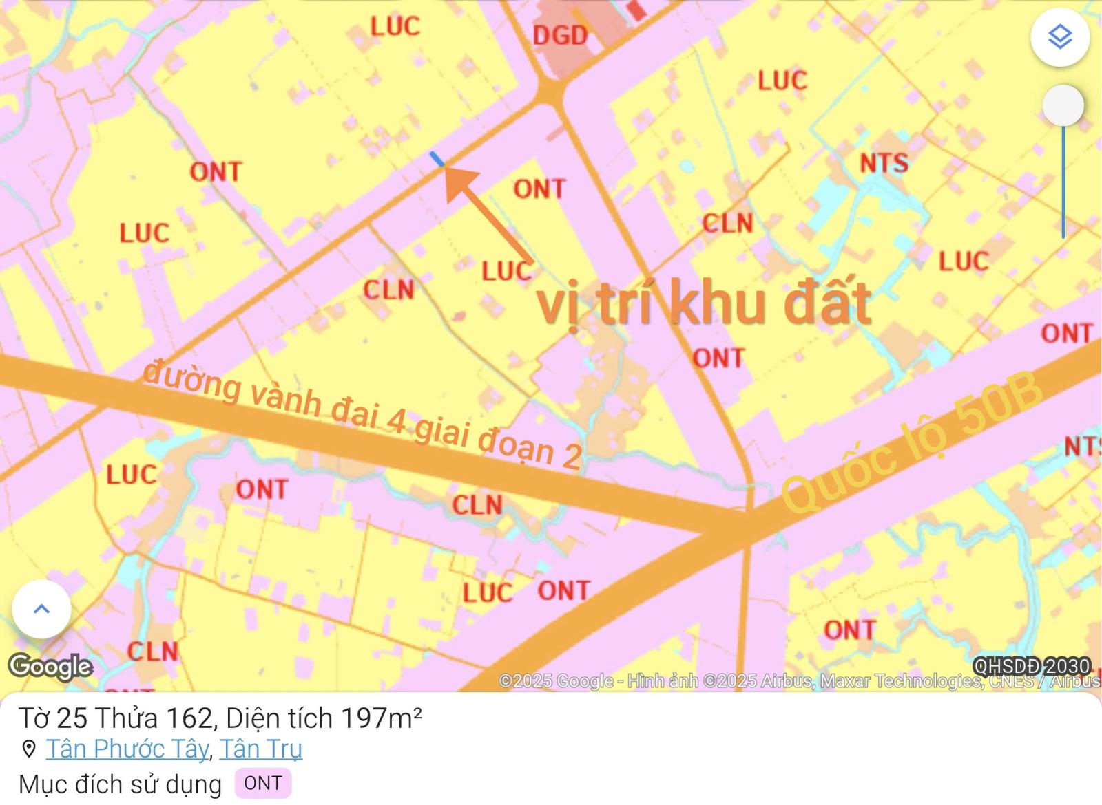 Bán đất xã Vàm Cỏ mặt tiền đường DH25 giá 1,5 tỷ 15983140