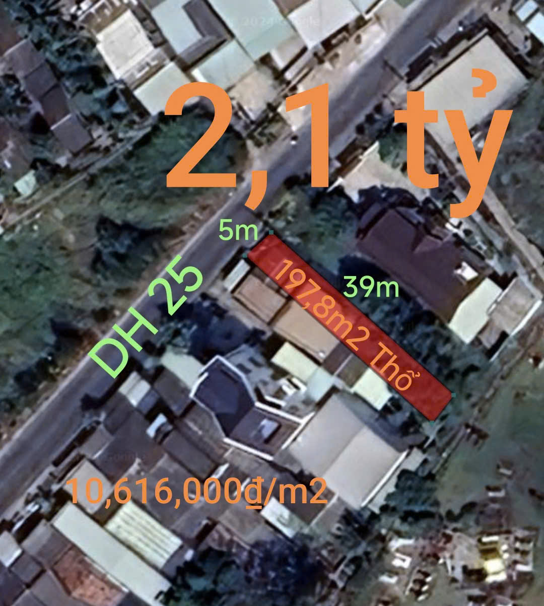 Bán nhà xã vàm cỏ mặt tiền DH 25 giá 2,1 tỷ 15983142