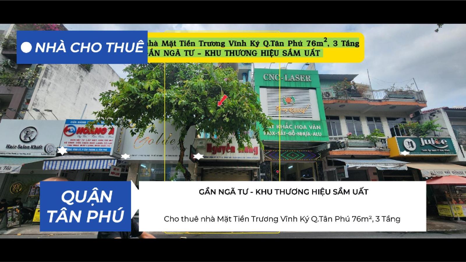 Cho thuê nhà Mặt Tiền Trương Vĩnh Ký Q.Tân Phú 76m²,3 Tầng, 20Triệu - Gần NGÃ TƯ 15983323